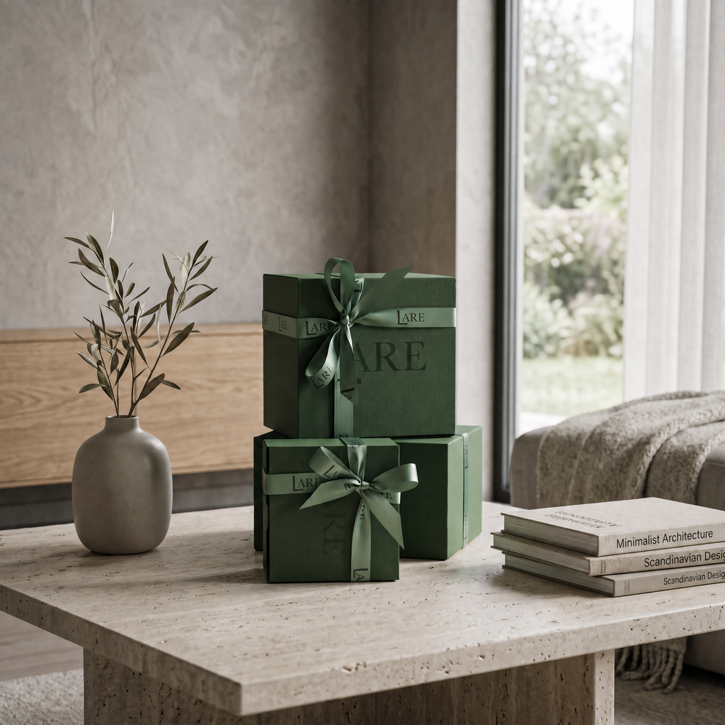 Elegant dark-toned gift box featuring a handcrafted home fragrances, perfect as luxury gifts for him.